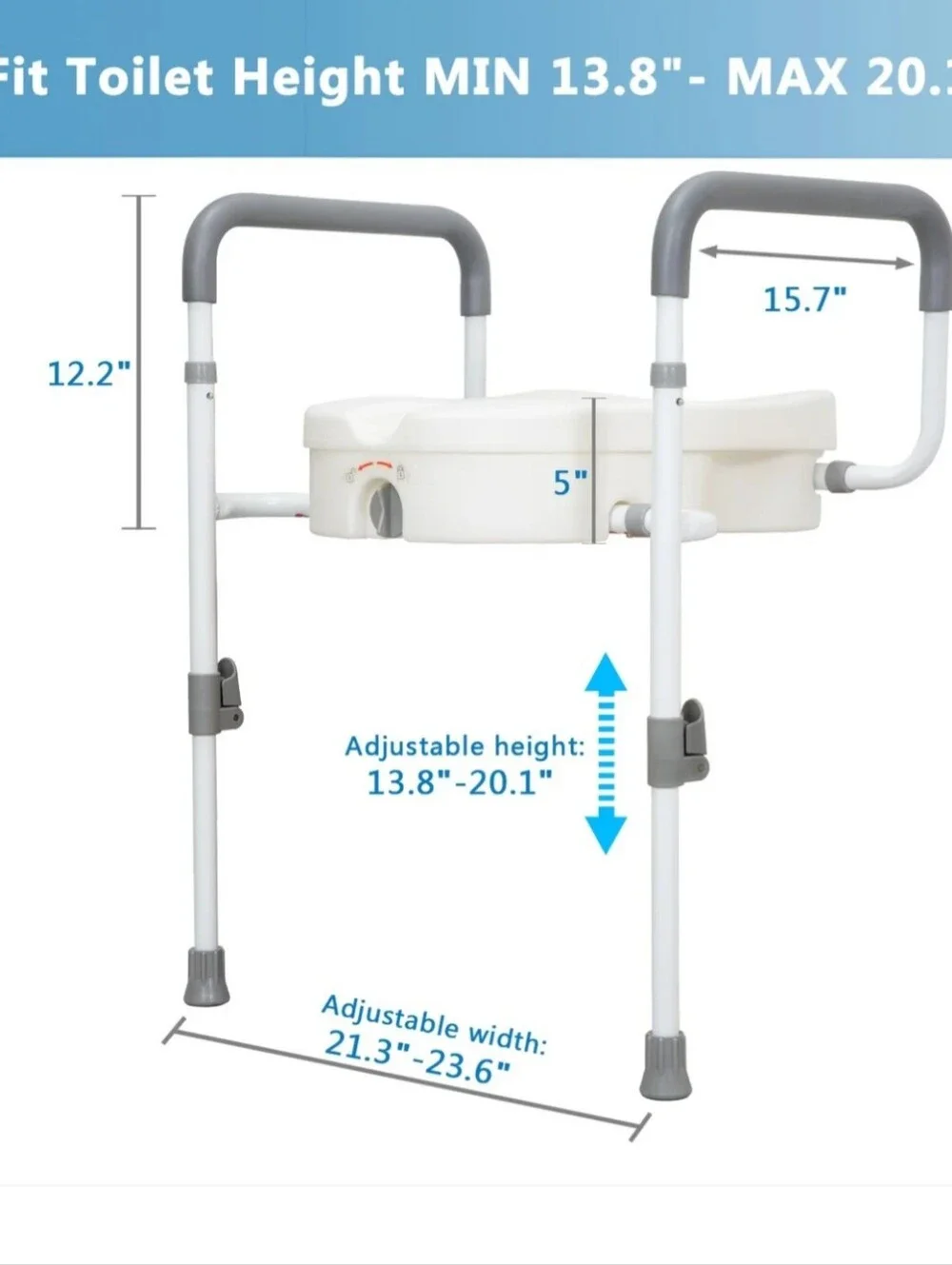 WeHwupe Raised Toiler Seat With Handles For Elderly.